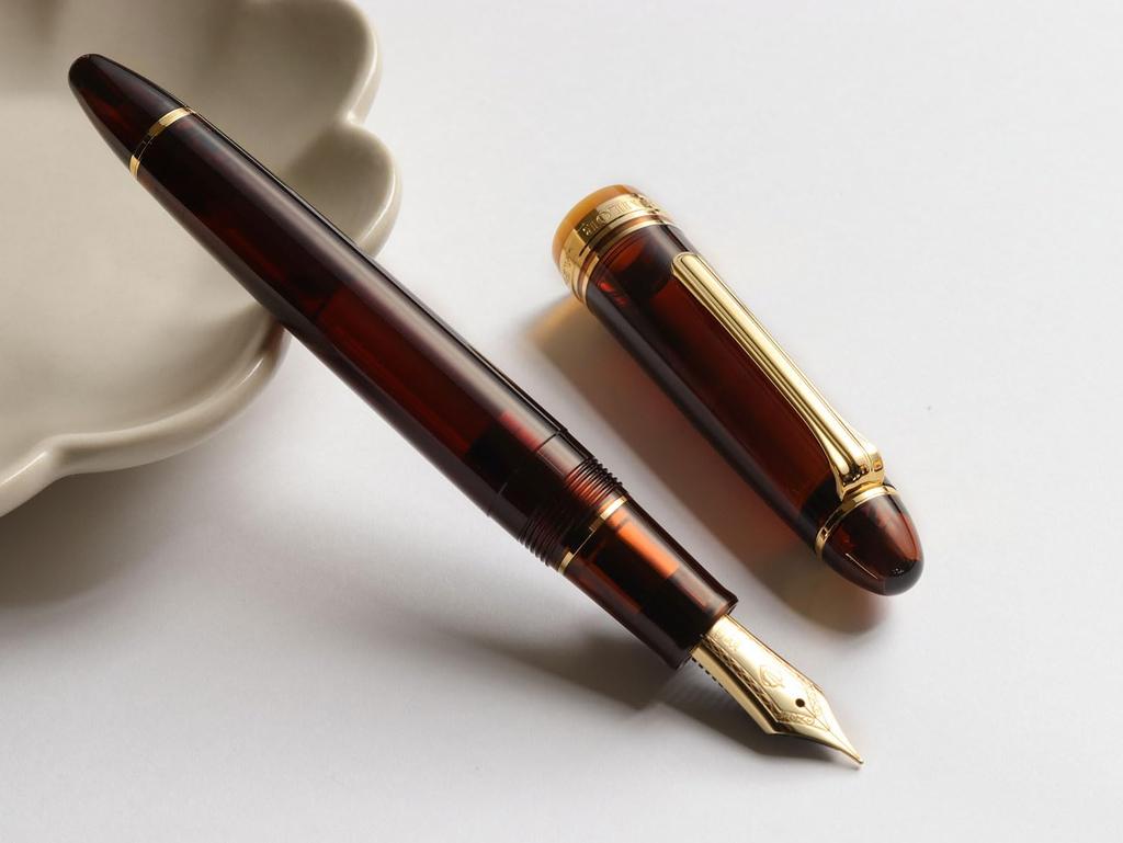 WANCHER Limited Edition SAILOR Original Profit 21 Mocha Brown 21K Gold Fountain Pen Special [WANCHER Edition] (F (Fine Nib))