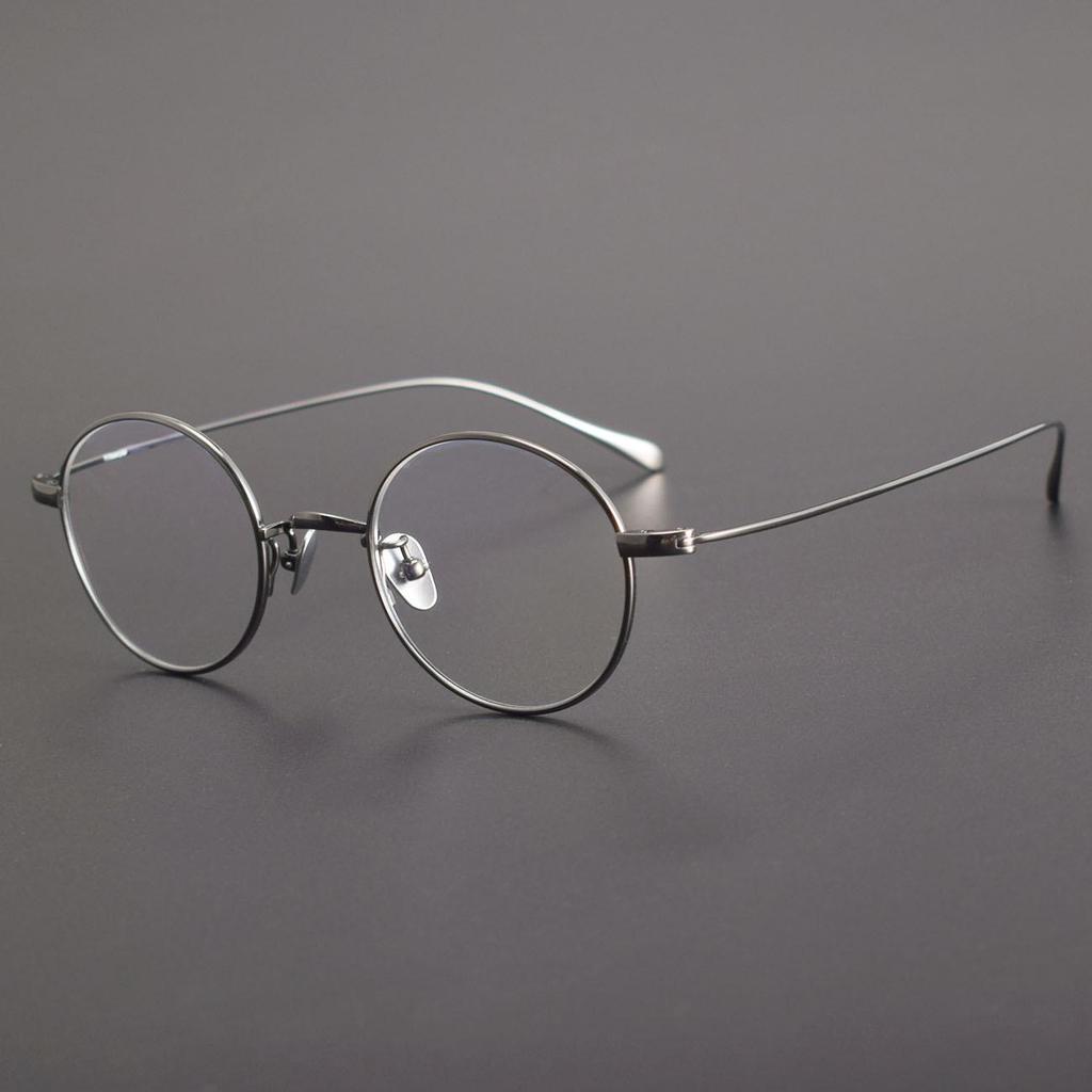 Сверхлегкая титановая круглая оправа для очков 198T для женщин — маленькая, простой дизайн с функцией защиты от синего света при близорукости