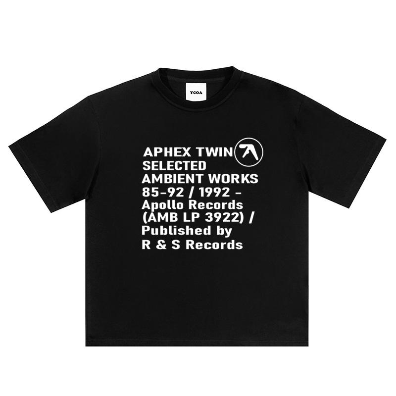 Мужская футболка Aphex Twin Хлопок Графическая Оверсайз Корейская Мода Топы Футболки Y2k Уличная Одежда Эстетика Харадзюку