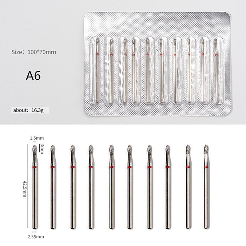 10pcs Nail Drill Bit Rotary Electric Milling Cutters for Pedicure and Manicure, Files Cuticle Burr Nail Tools Accessories