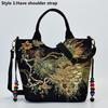 Yogodlns Women National Embroidery Canvas Zipper Handbag Peacock Stitch Shoulder Bag
