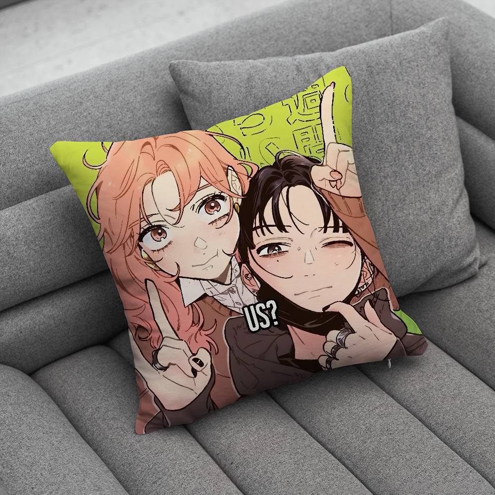 AAya Oosawa And MMitsuki Koga Print Pattern Sofa Cushion Cover Pillowcase Home Party Car Bedding