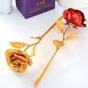 Red Rose and Golden Rose Flower with Golden Leaf with Luxury Gift Box and Carry Bag