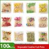 Colorful Bamboo Fruit Forks & Cocktail Skewers - Decorative & Disposable for Baking & Events