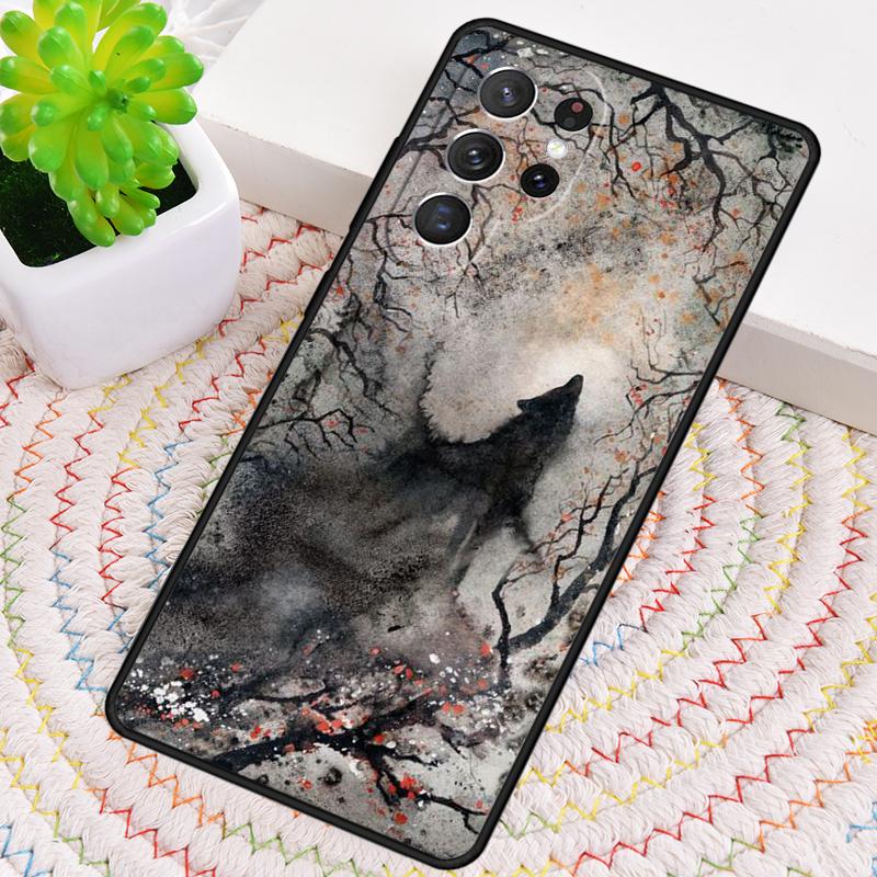 Животное Волк Вой мягкий Чехол для телефона для Samsung Galaxy note 10 pro S26 Ultra S23 S24 FE S25 S21 S22 PLUS ударопрочный Чехол