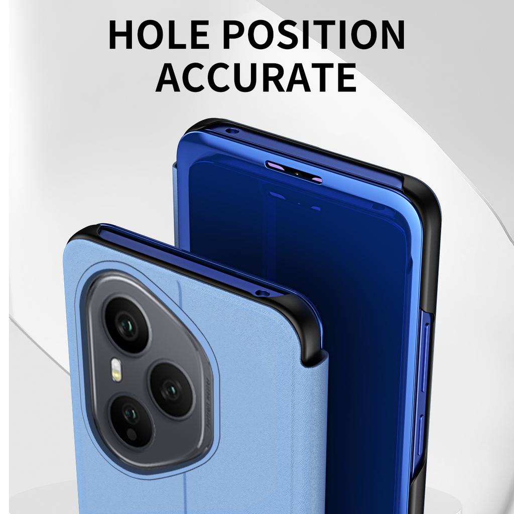 Mirror Folding Stand Cases For Honor 400 Pro Flip Leather Kickstand Phone Case For Honor 200 400 Lite 300 Pro Full Cover Bumper