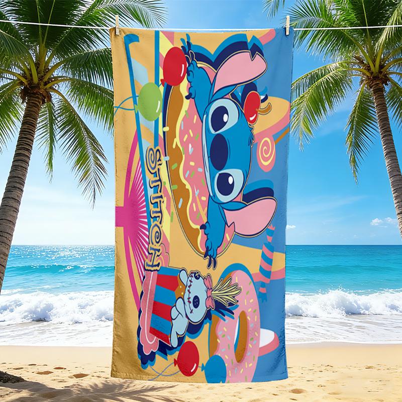 1Pc Stitch'S Sweet Adventure Beach Towel, Quick Dry, Multi-Use for Beach Pool Gym Yoga Home Travel, Christmas, Halloween, Xmas Gift M928605