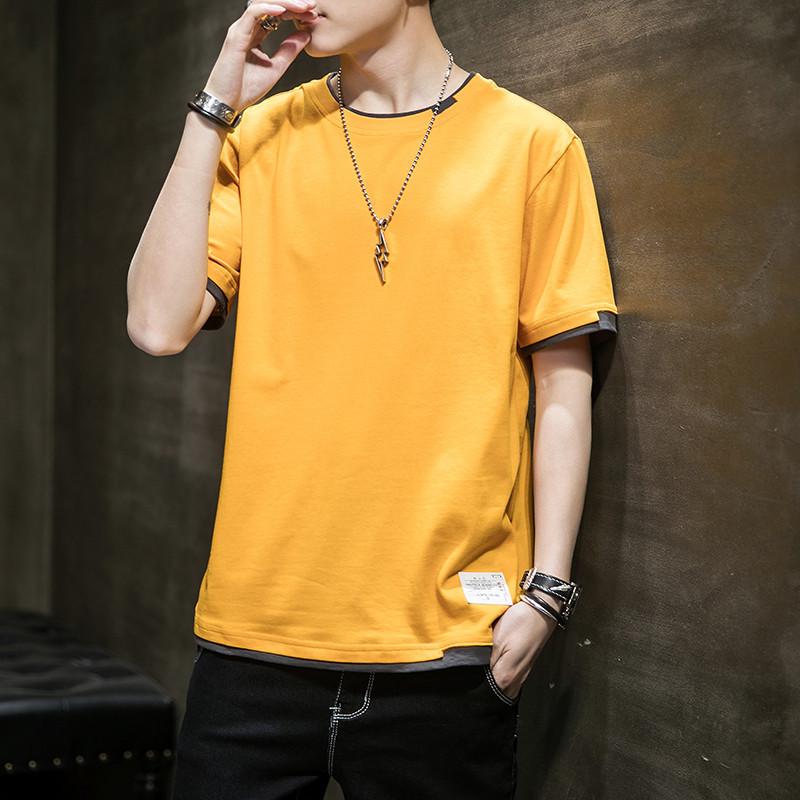 Men's Korean Style Loose Cotton Summer T-Shirt - Short Sleeve, Student Inner Wear