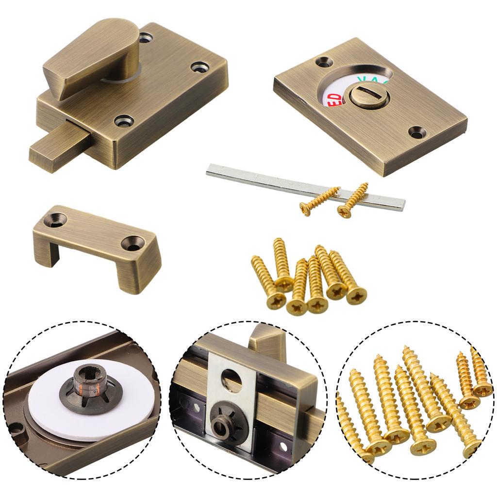 Toilet Indicator Bolt Lock Vacant Engaged Bathroom Privacy WC Toilet Door Lock Zinc Alloy Partition Door Latch Lock Hardware