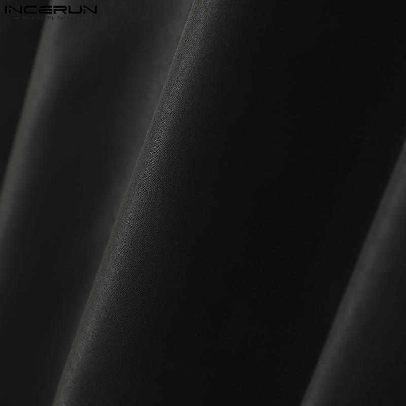 INCERUN Мужские рубашки в полоску с длинным рукавом