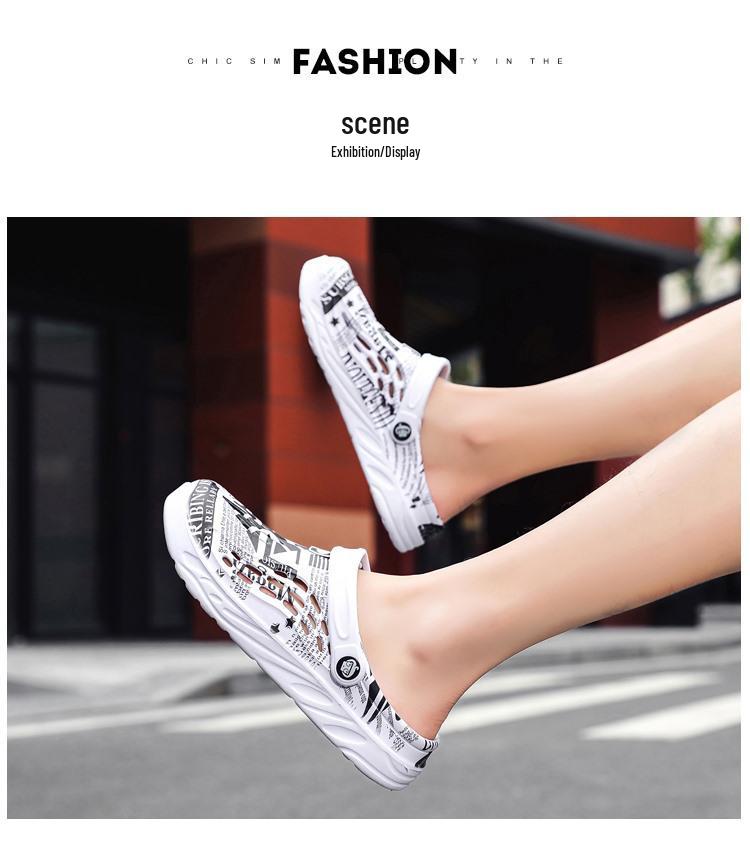 Men's Trendy Plus Size Closed-Toe Clog Sandals - Breathable Fashion Outdoor Slippers