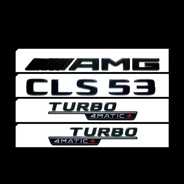 Car Sticker 4pcs/set 3D ABS Car Sticker for Mercedes-Benz CLS Class TURBO 4MATIC Modified AMG Logo CLS 53S 63S Tail Label Fender