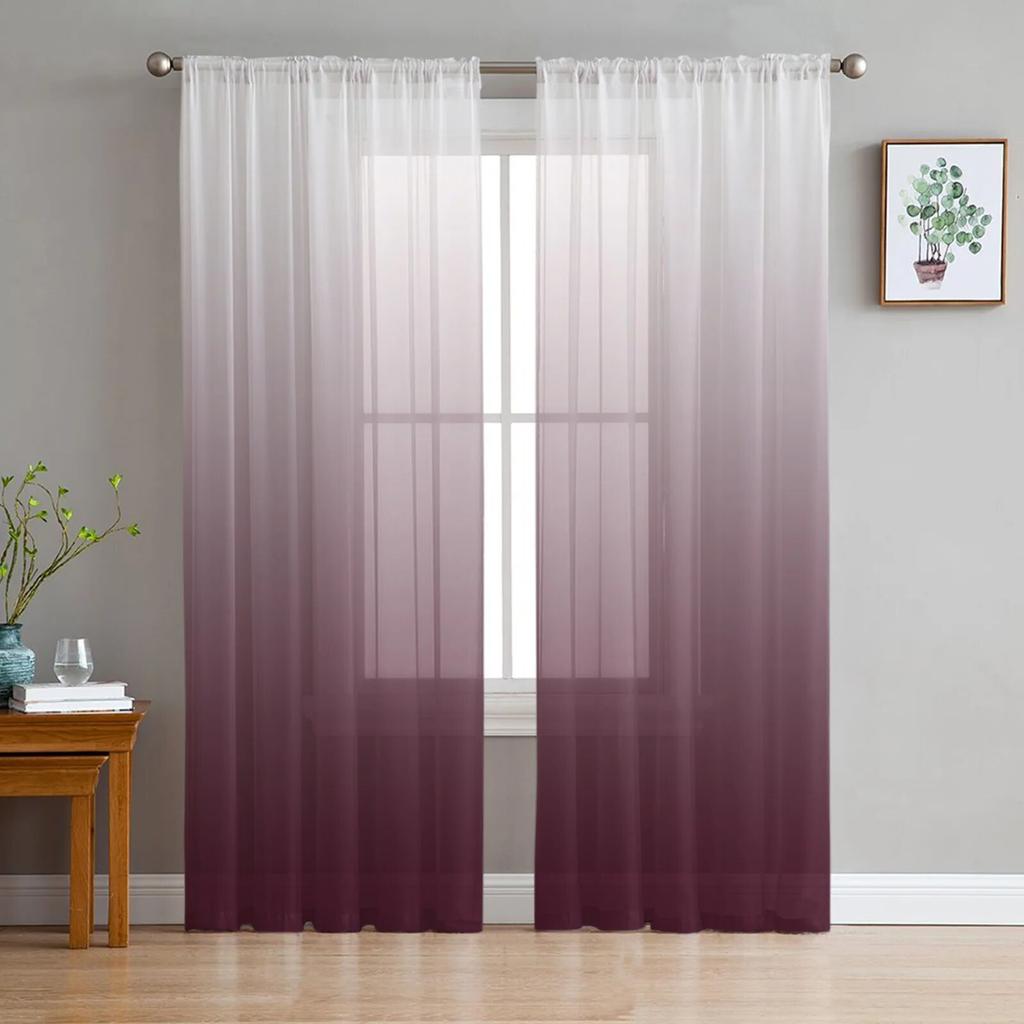 Синий градиентный занавес, тюль на окно для гостиной, спальни, кухни, украшения для окон, шторы