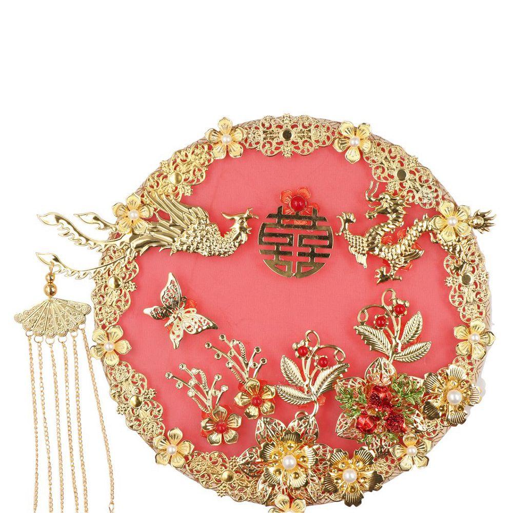 Свадебная группа Веер Праздничный веер Невеста Сюхэ Ручной веер Круглый веер Туань Веер Одежда Сюхэ Веер