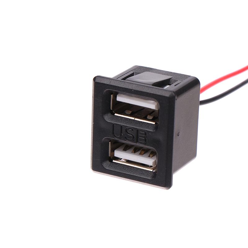 1Pc Black Double-Layer Usb Female Base Type-C Charging Socket Power Socket With Cable Connector Usb Charger Port Data Interface