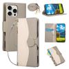 Кошелек-чехол iPhone 17 Color Block: Кожаный чехол с защитой от падений, ремешком и слотами для карт