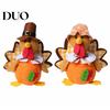 Plush Tabletop Figures Thanksgiving Turkey Doll, Stuffed Animal Figurine, Autumn Holiday Tiered Tray Decor Harvest Decoration for Home Desktop