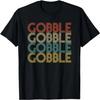 Gobble Винтажная футболка на День Благодарения с индейкой, смешной подарок для мужчин и женщин
