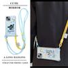 KEYSION Crossbody Strap Phone Case for iPhone 13 14 15 Pro Max Cute Cartoon Long Lanyard Mirror Shockproof Cover for iPhone 15 14 Plus