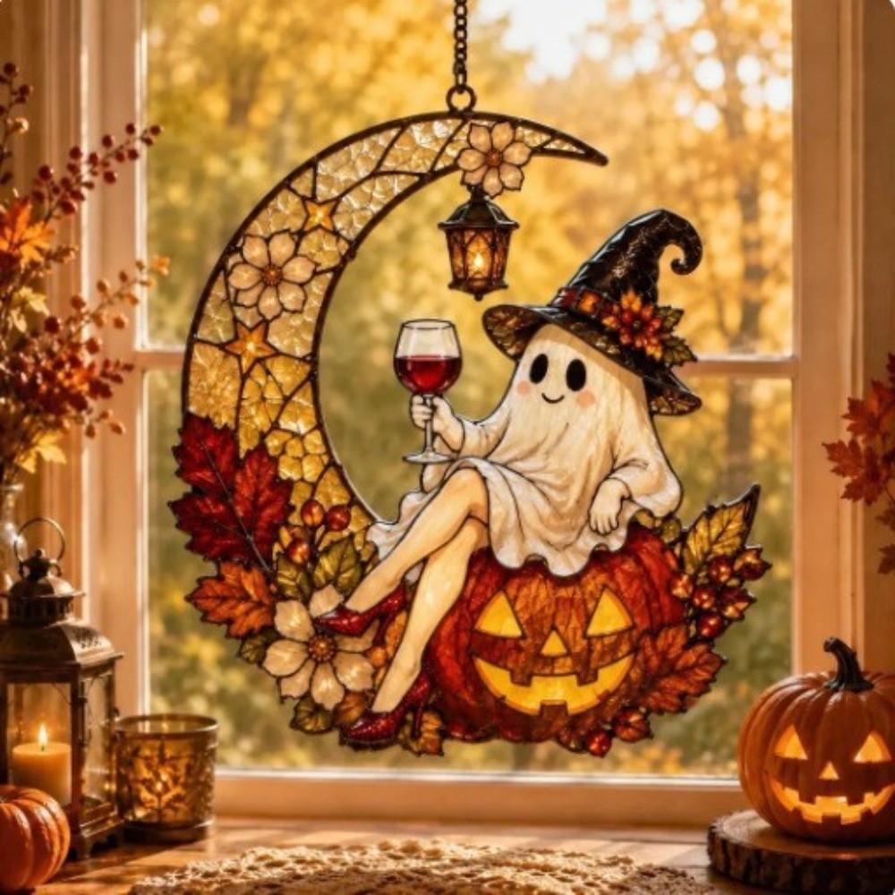 Hanging Halloween Suncatcher Window Decor Window Hanging Ornament Holiday Atmosphere Decor