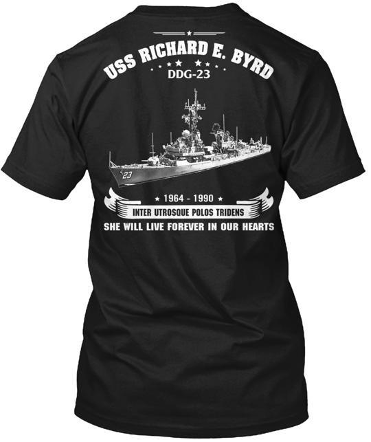 USS Richard E. Футболка Byrd DDG 23 Tee Сделано в США Размеры от S до 5XL