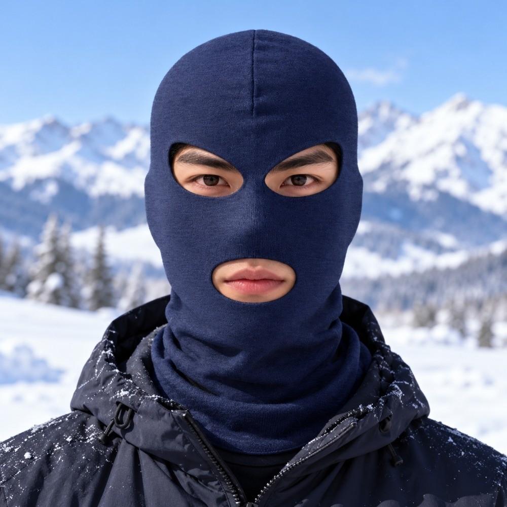 Thickened 3-hole Pullover Cap Solid Color Mask Neck Hat New Cycling Balaclava Hats Bicycle