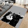 Rock Music Area Rug, Linkin Park Gray Background Band Group Photo Black White Print, Music Fan Room Decor, Non-Slip Mat