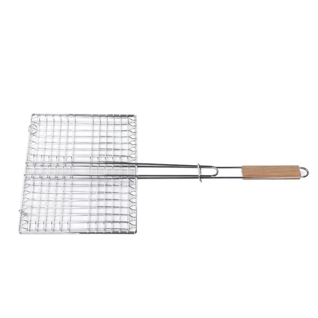 Корзина для гриля барбекю Хромированная сталь Устойчивая к ржавчине Многоцелевая корзина для гриля рыбы для улицы