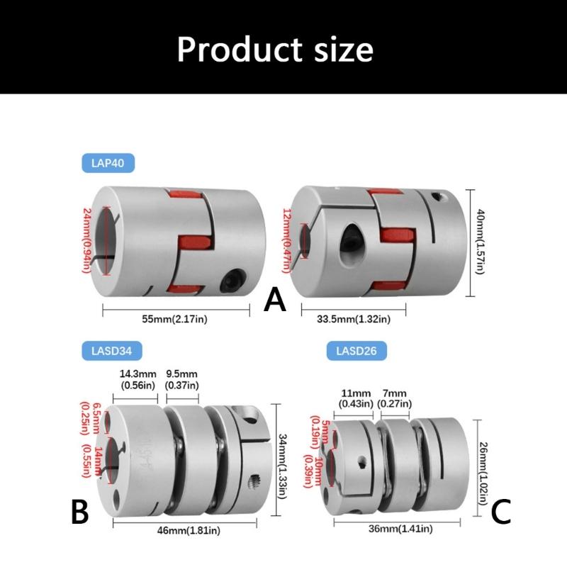Алюминиевая гибкая муфта Муфта вала шагового двигателя Гибкие муфты вала для стабильности крутящих моментов в морской технике