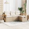 VidaXL Garden Lounge Set with Cushions 4 Pcs Beige Braided Resin 3325950