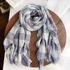 Japanese Literary Linen Scarf Classical Plaid Cotton and Linen Blend Scarf for Men and Women Neutral Unisex Retro Warm Scarves