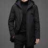 Men Long Parkas Coat Solid Slim Fit Warm Thicken Jacket Outwear Windproof Coat Hooded Cotton-padded Zipper Windbreaker