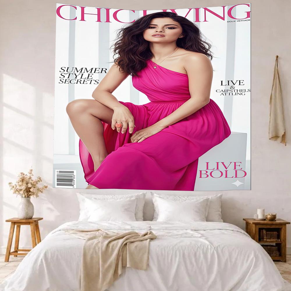 Selena Gomez Wall Decor Tapestry Art For Pet Memorial Birthdaywedding Party Backdrop Family Gift