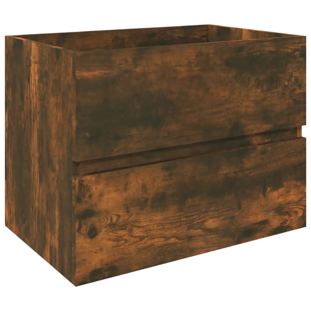 Washbasin Cabinet Smoked Oak 60x38.5x45 cm Engineered Wood