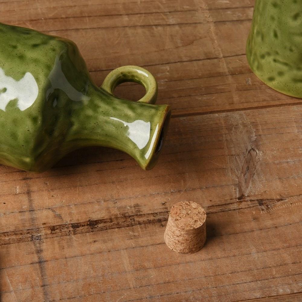 Vintage Green Oil Bottle Sealed Soy Sauce Container Simple Ceramic Seasoning Pot  Kitchen
