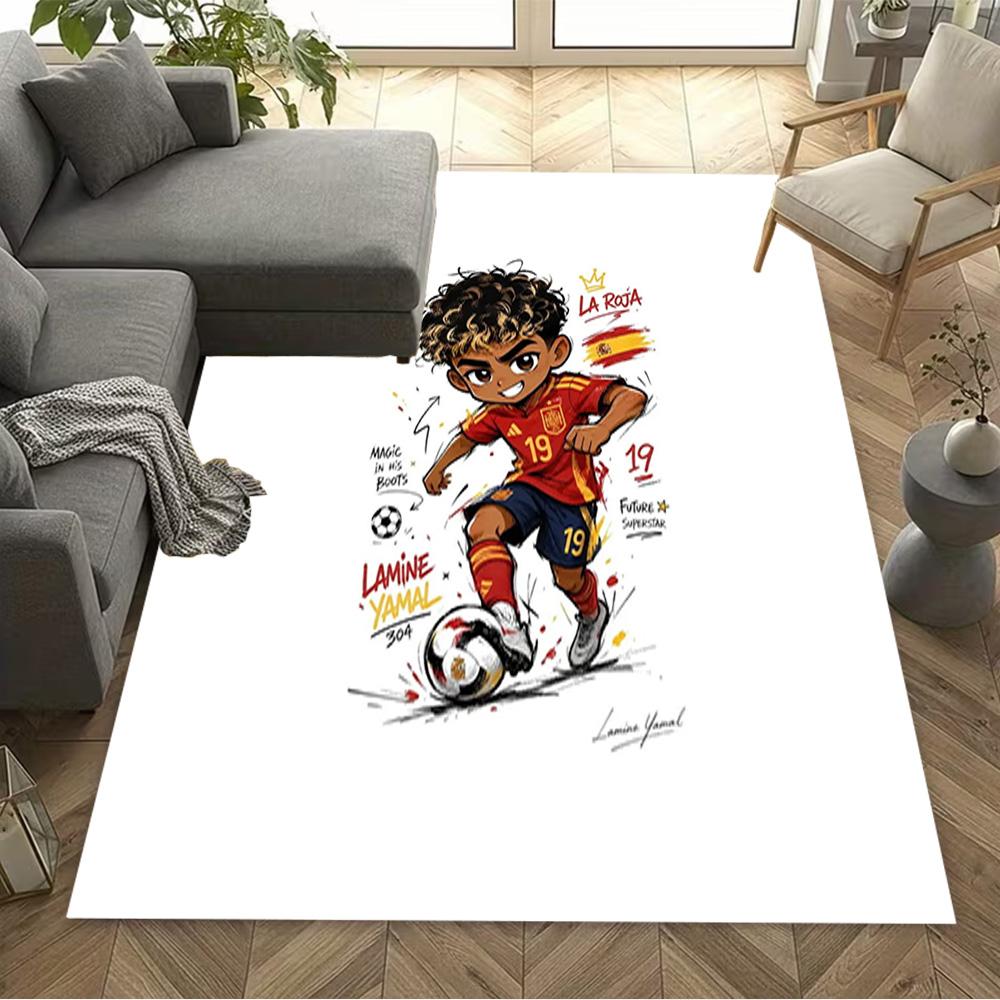 Lamine Yamal's La Roja Soccer Legend Floor Rug Office Rug Design for Hallway Dining Room Balcony Kitchen Antislip Carpet Anime Office Decor Spiritual