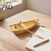 Minimalist Ornament 3D Printed Boat Figurine, Stable Ornaments with Paddle, Desktop Decoration Base Miniature for Home Office Display Creative