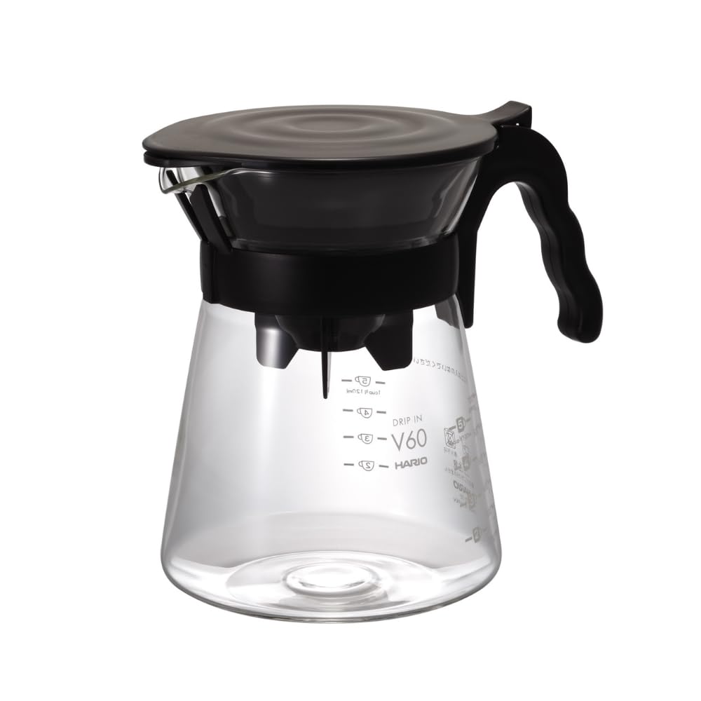 HARIO V60 Сервер-пуровер для кофе, Кофейник для ручного заваривания на 2 персоны, VDIR-02-B