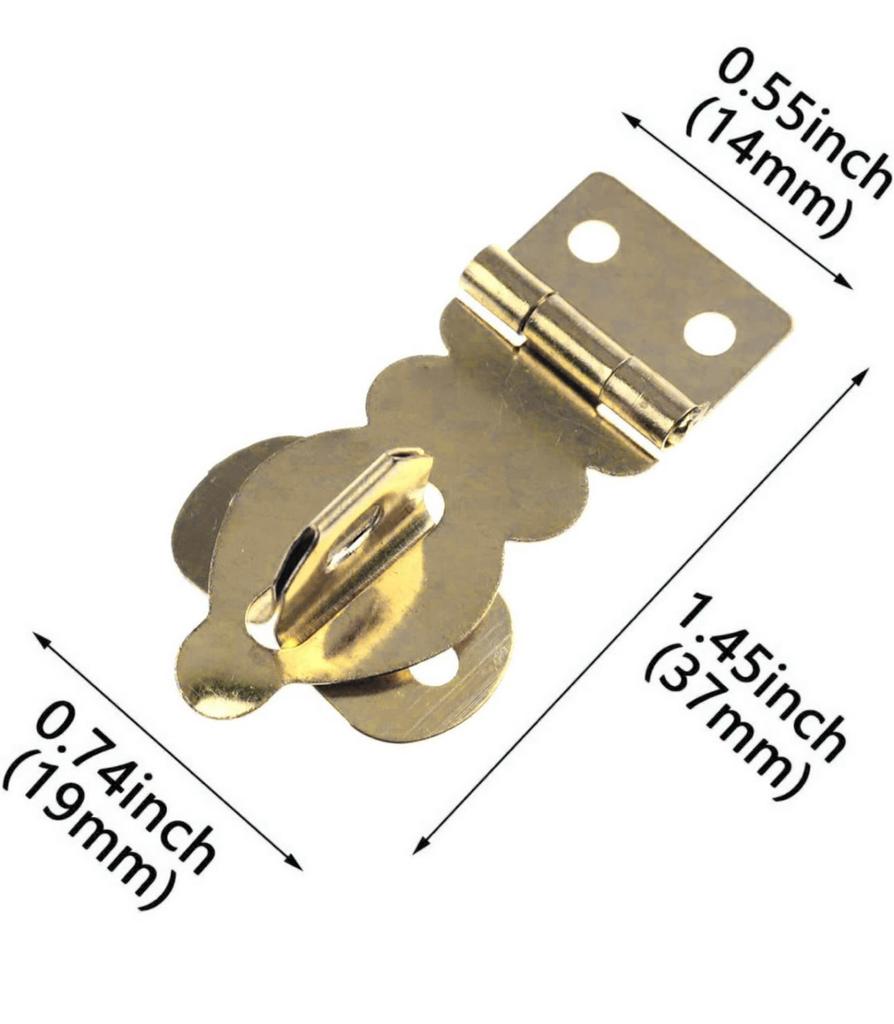 Упаковка из 6 мини-латунных навесных замков с винтами, набор золотых металлических навесных замков для шкатулок для драгоценностей и деревянных шкафов для хранения