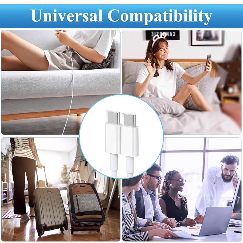 YGTBSR USB Type C - кабель PD совместимый 60 Вт сверхбыстрая зарядка usb Предотвращение отключения iPhone 15 Plus Pro Max, MacBook Pro, Matebook, iPad