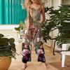 Women's Casual Jumpsuit, Sleeveless Printed Cotton Jumpsuit