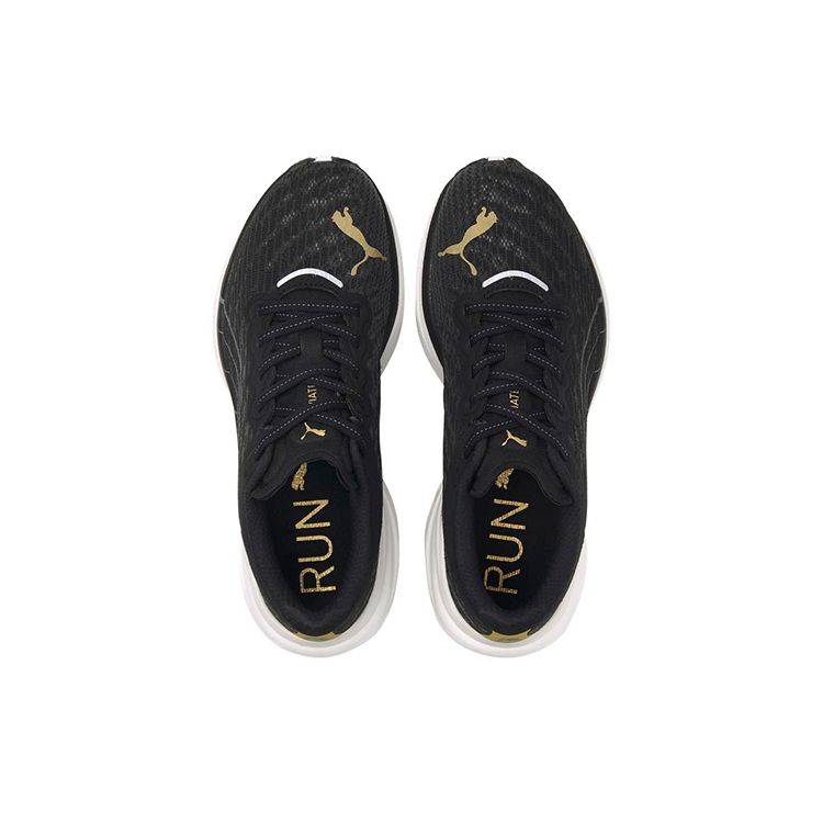 Puma Deviate Nitro 2 Black Team Gold Women Sneakers White 376855-02