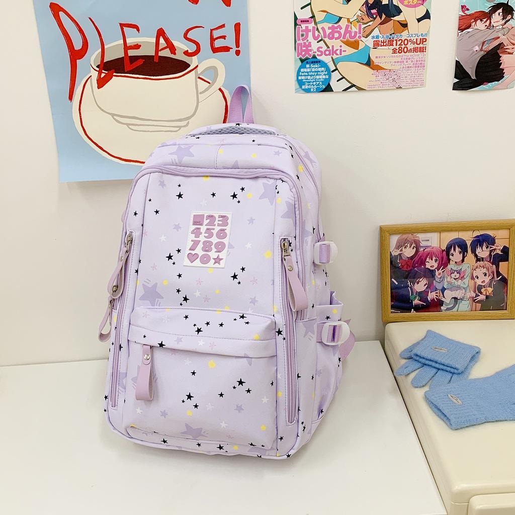 Sweet Star Student Backpack Cute Casual School Bag Large Capacity Sparkly Girls Gift