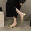 Light Mouth Flat Sole Single Shoes Women's Summer New Silver Casual Versatile Bow with Skirt Soft Sole