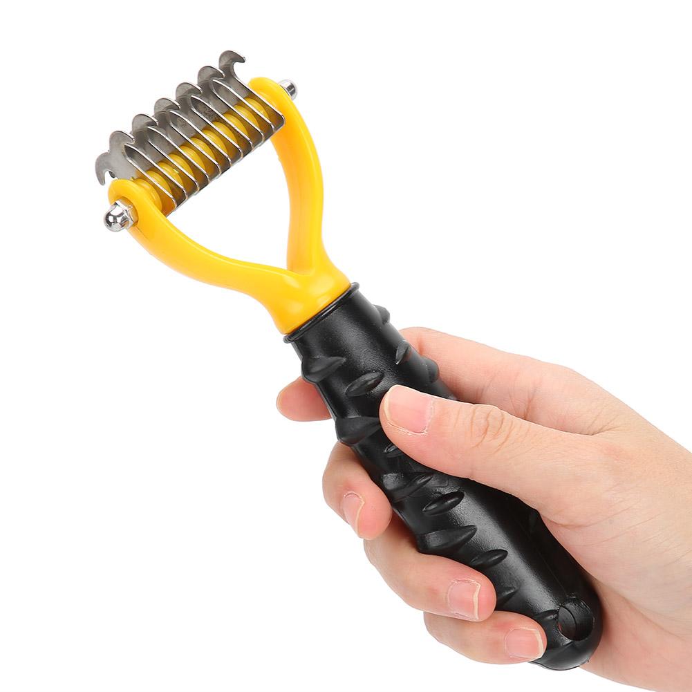 Расческа для кошек и собак, щетка для вычесывания шерсти, грабли для удаления линьки, инструмент для ухода за длинношерстными питомцами