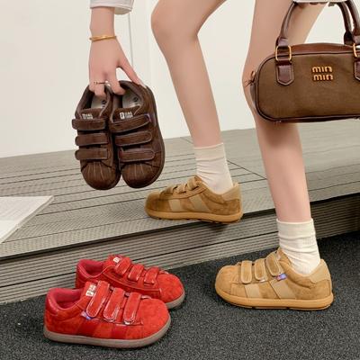 Женская осенняя новая модная универсальная повседневная ретро-обувь на платформе с застежкой-липучкой