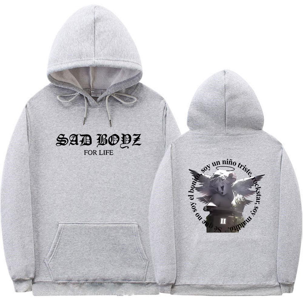Худи с графическим принтом Junior H Sad Boyz 4 Life Мужская мода Хип-хоп Оверсайз Пуловер Мужчины Женщины Винтажный Повседневный Худи