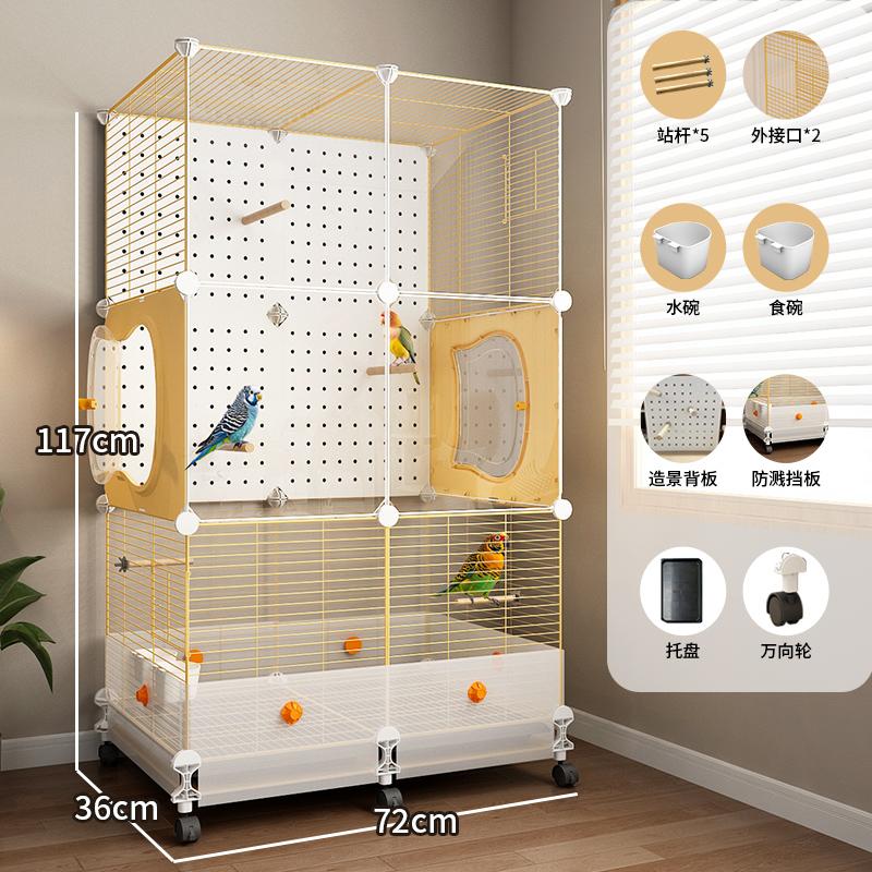 Large Bird Cage for Parrots Anti-Scatter Design for Cockatiels & Budgies, Luxury Aviary for Lovebirds Premium Pet Flying House