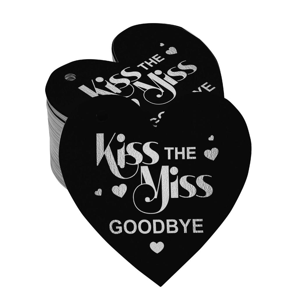 Inkdotpot 100 шт. в упаковке. Бирка из настоящей серебряной фольги с поцелуем «Мисс на прощание» на девичник.