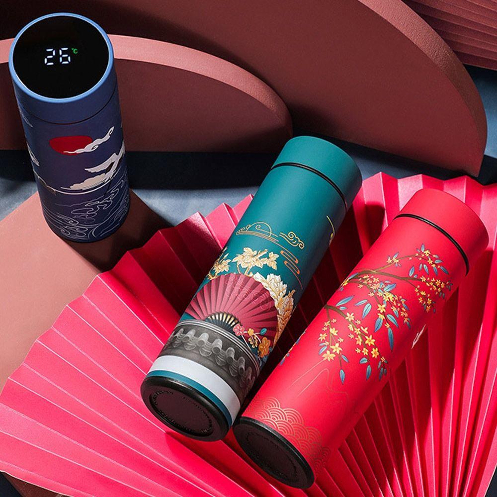 Бутылка для воды Вакуумные термосы Интеллектуальный дисплей температуры Премиальная дорожная кружка Кружка в китайском стиле